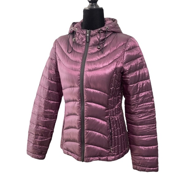 Andrew Marc packable lightweight premium down puffer coat jacket lilac purple S - Picture 13 of 13